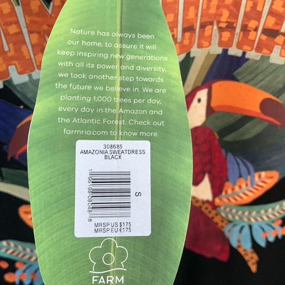 FARM RIO ‼️‼️Black Amazonia Sweater Dress NWT - Picture 14 of 14